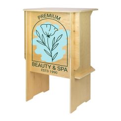 Portable Wooden Counter with Inner Shelf, 26”W x 38”H, Collapsible